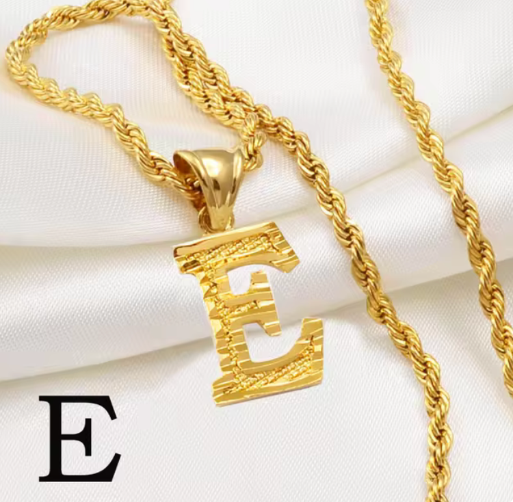 Initial Pendant Rope Necklace