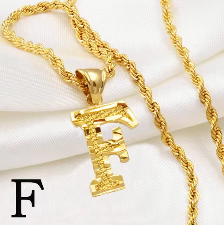 Initial Pendant Rope Necklace