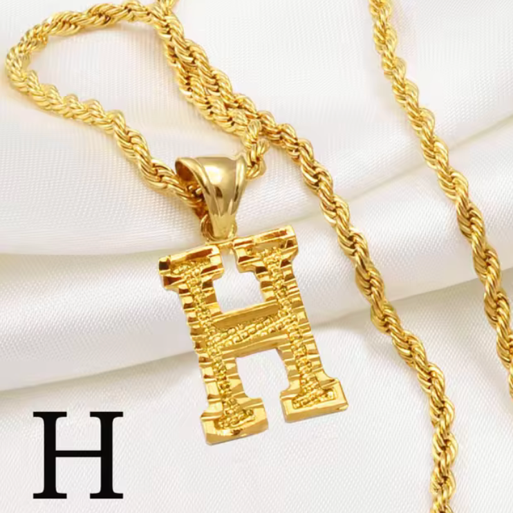 Initial Pendant Rope Necklace