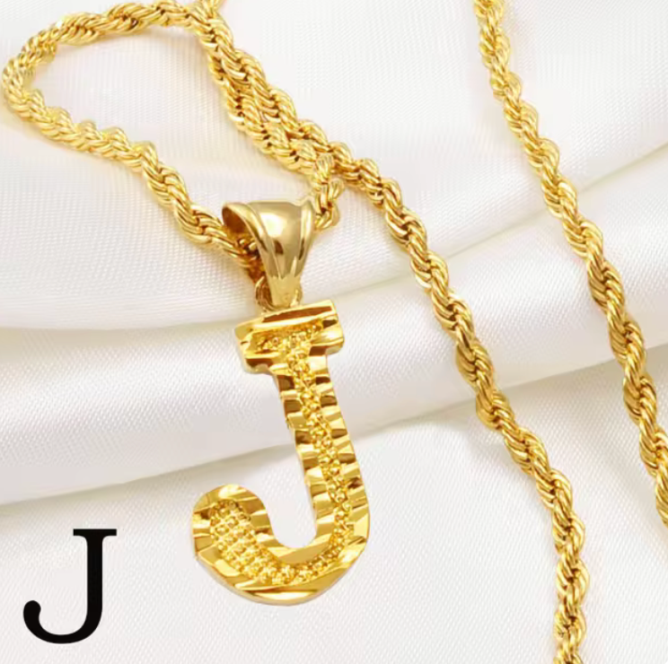 Initial Pendant Rope Necklace