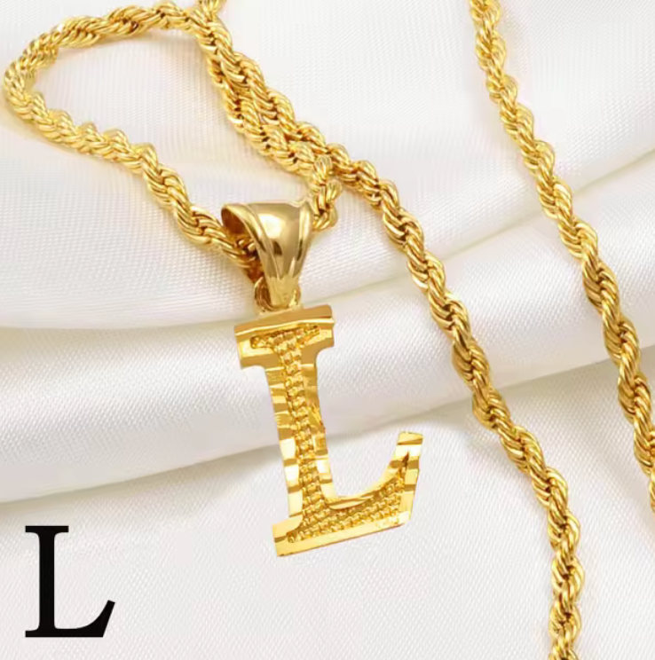 Initial Pendant Rope Necklace