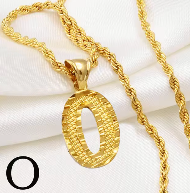 Initial Pendant Rope Necklace