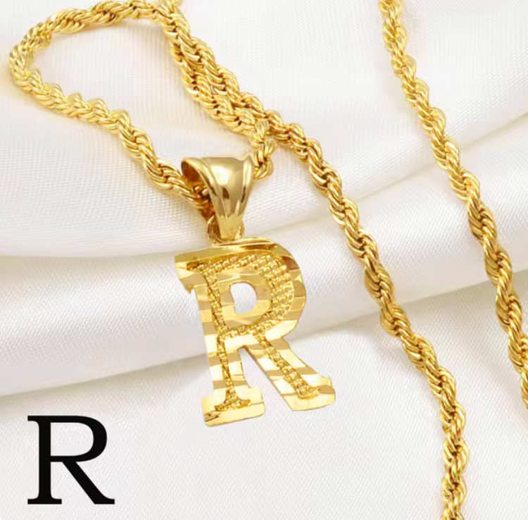 Initial Pendant Rope Necklace