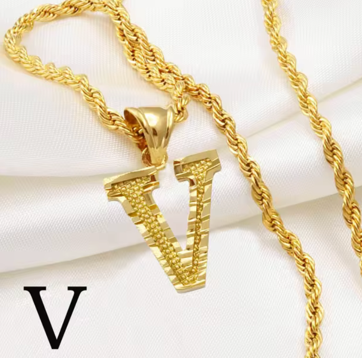 Initial Pendant Rope Necklace