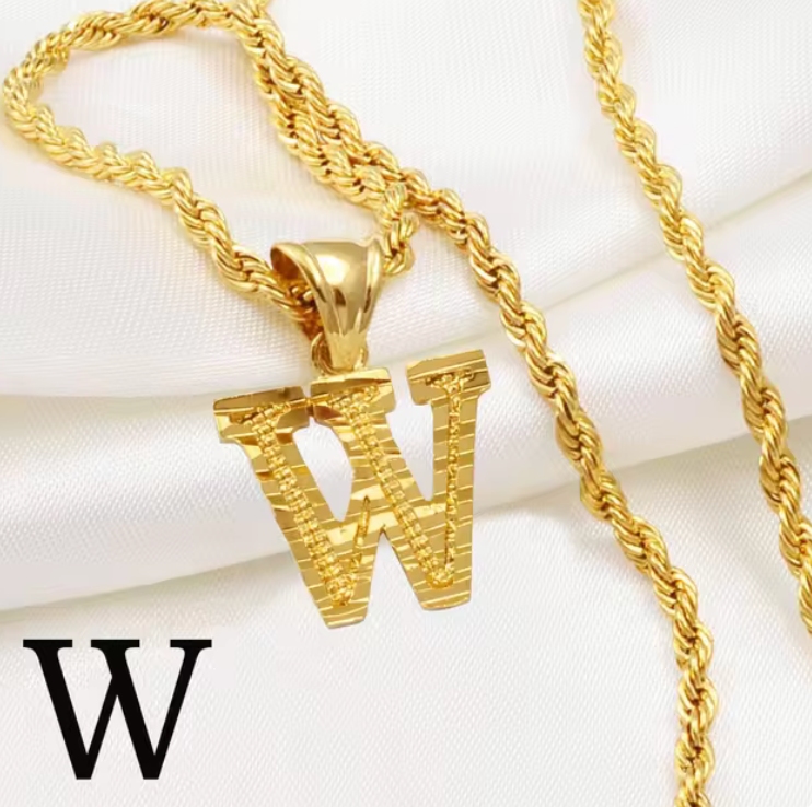 Initial Pendant Rope Necklace