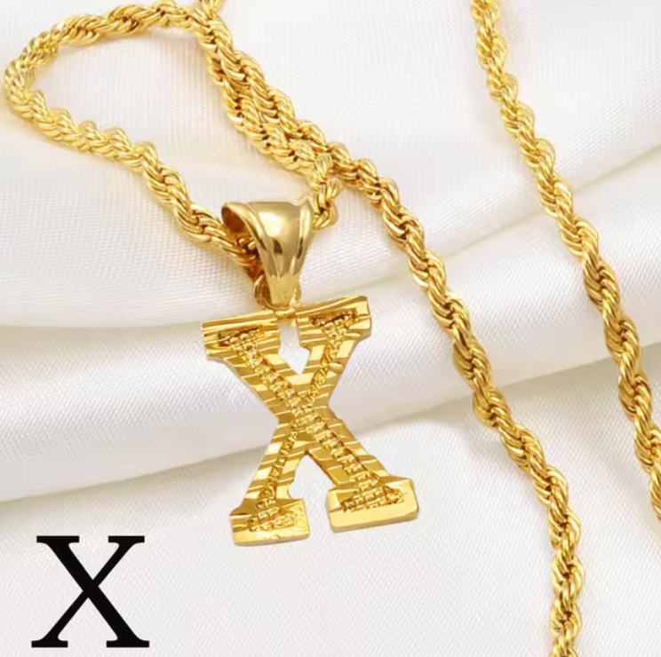 Initial Pendant Rope Necklace
