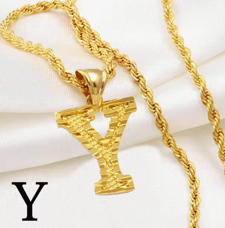 Initial Pendant Rope Necklace