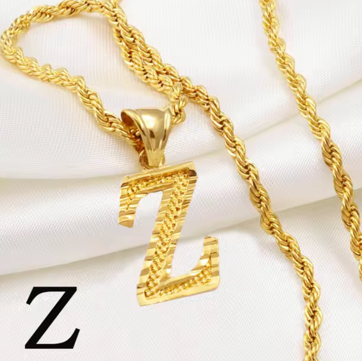 Initial Pendant Rope Necklace