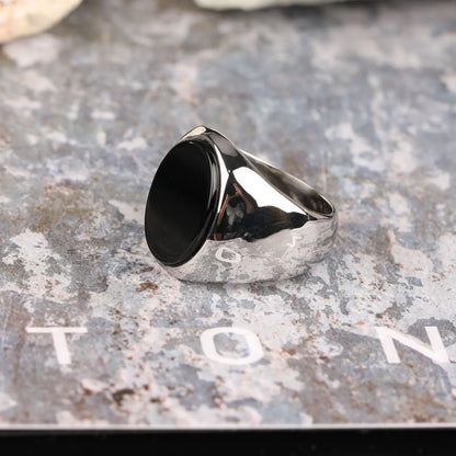 Oval Stone Onyx Ring