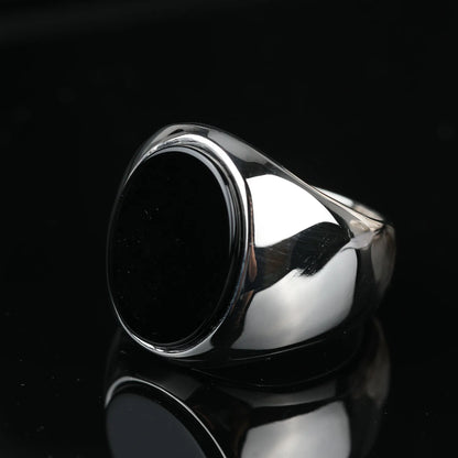 Oval Stone Onyx Ring