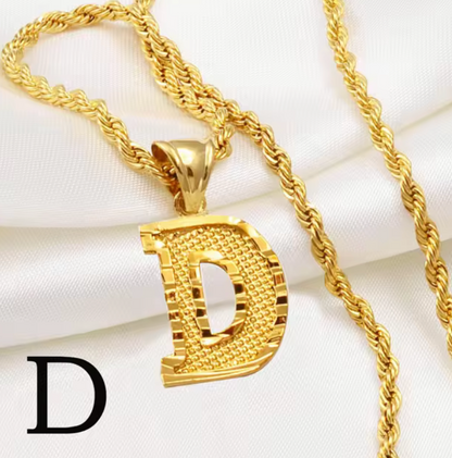 Initial Pendant Rope Necklace