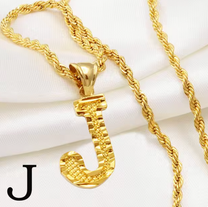 Initial Pendant Rope Necklace