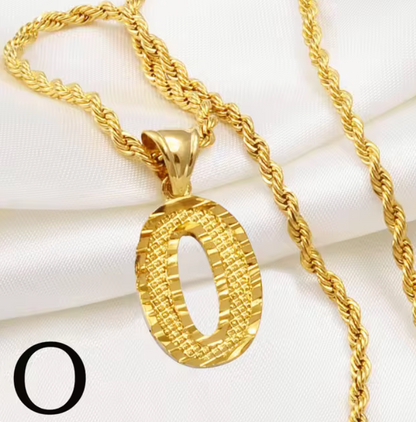 Initial Pendant Rope Necklace